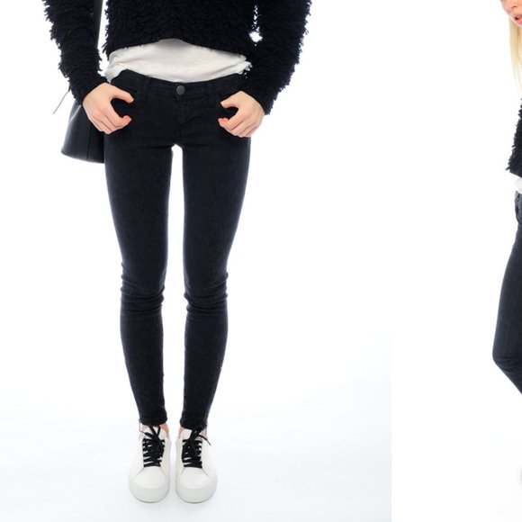 NWT CURRENT/ELLIOTT Wash Black Zip Ankle Skinny Jean Pants Made in USA MSRP $218 - Picture 10 of 16